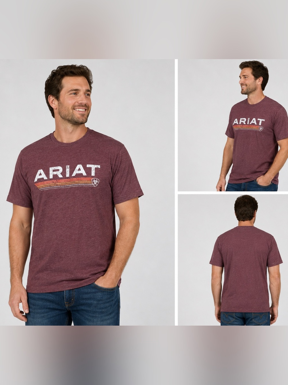 Ariat Heather Burgundy Logo Graphic T-Shirt M